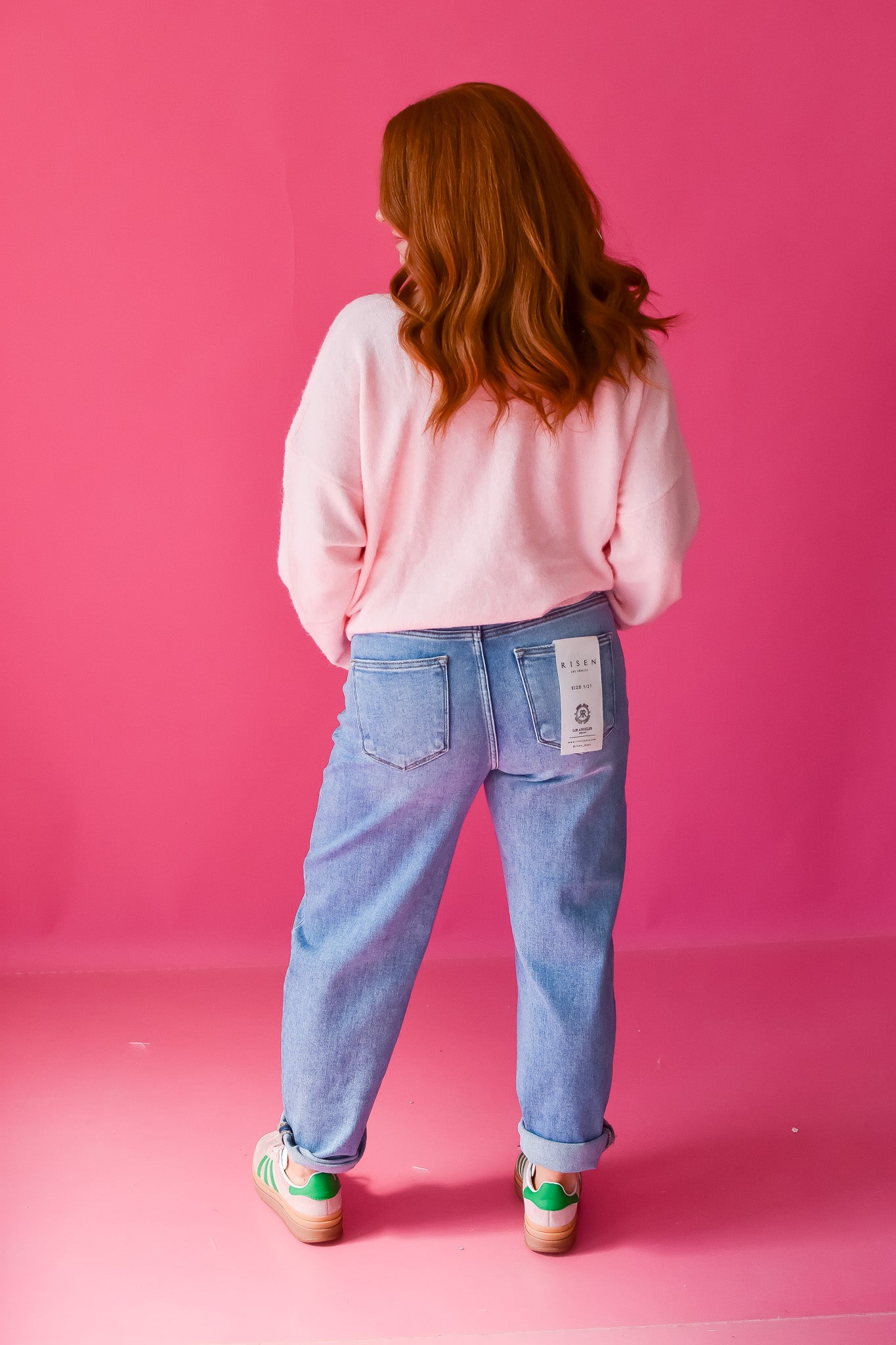 Hollis Boyfriend Cuffed Barrel Jeans