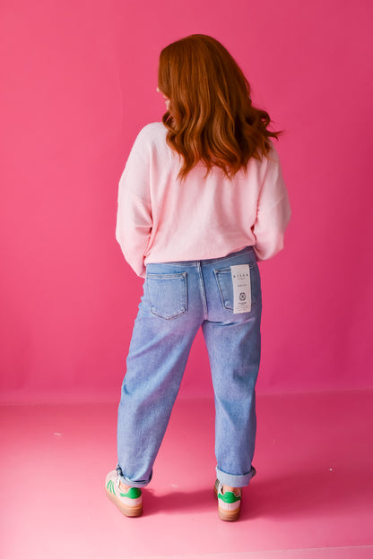 Hollis Boyfriend Cuffed Barrel Jeans