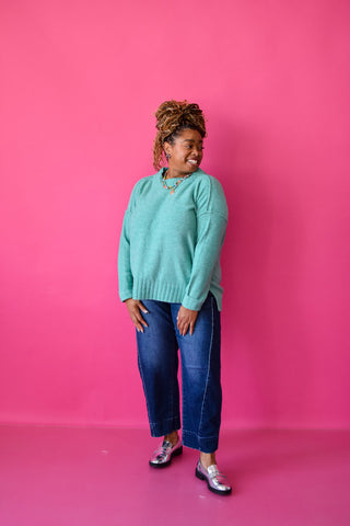 Laura Knit Sweater in Teal