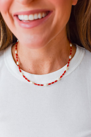 Bead Chic Necklace - Red