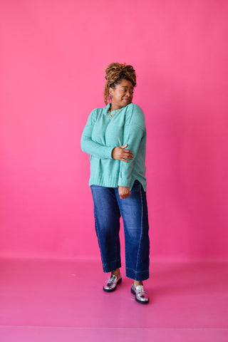 Laura Knit Sweater in Teal