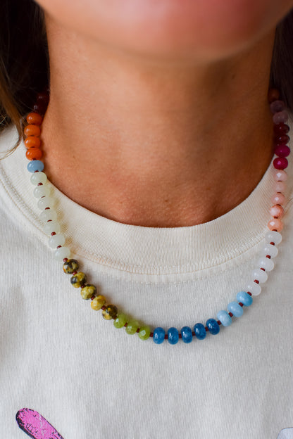 Rainbow Necklace- Maroon