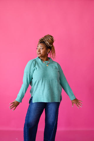 Laura Knit Sweater in Teal