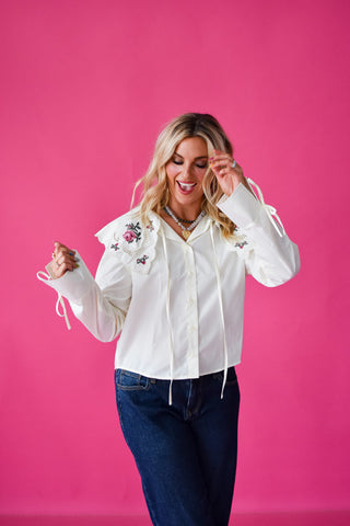 Montgomery Cross Stitch Collar Top