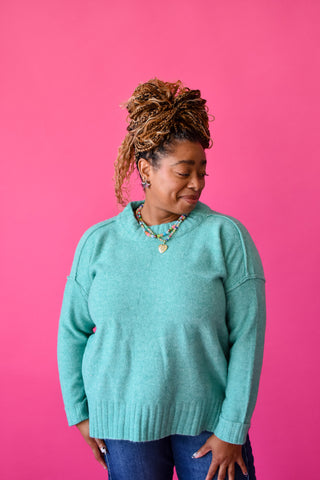 Laura Knit Sweater in Teal