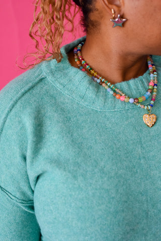 Laura Knit Sweater in Teal