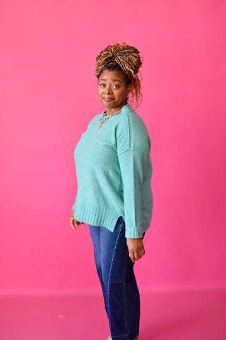 Laura Knit Sweater in Teal
