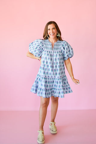 Micha Floral Mini Dress in Lavender