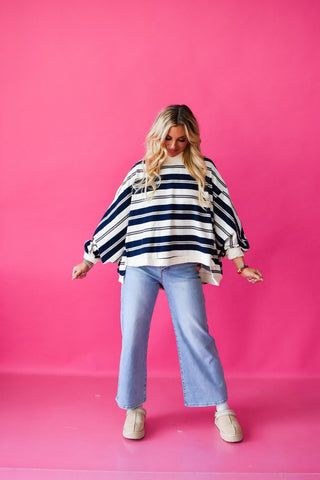 Navvy Stripe Mock Neck Top