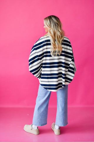 Navvy Stripe Mock Neck Top