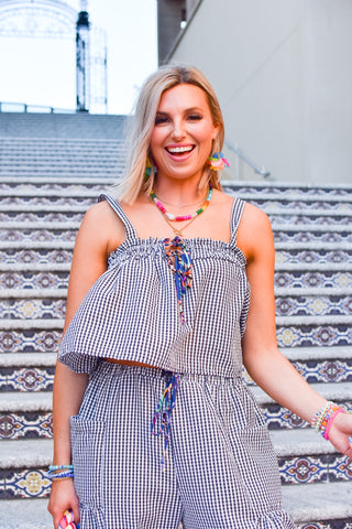 Jenn Gingham Top - RESTOCK