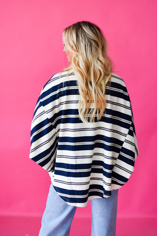 Navvy Stripe Mock Neck Top