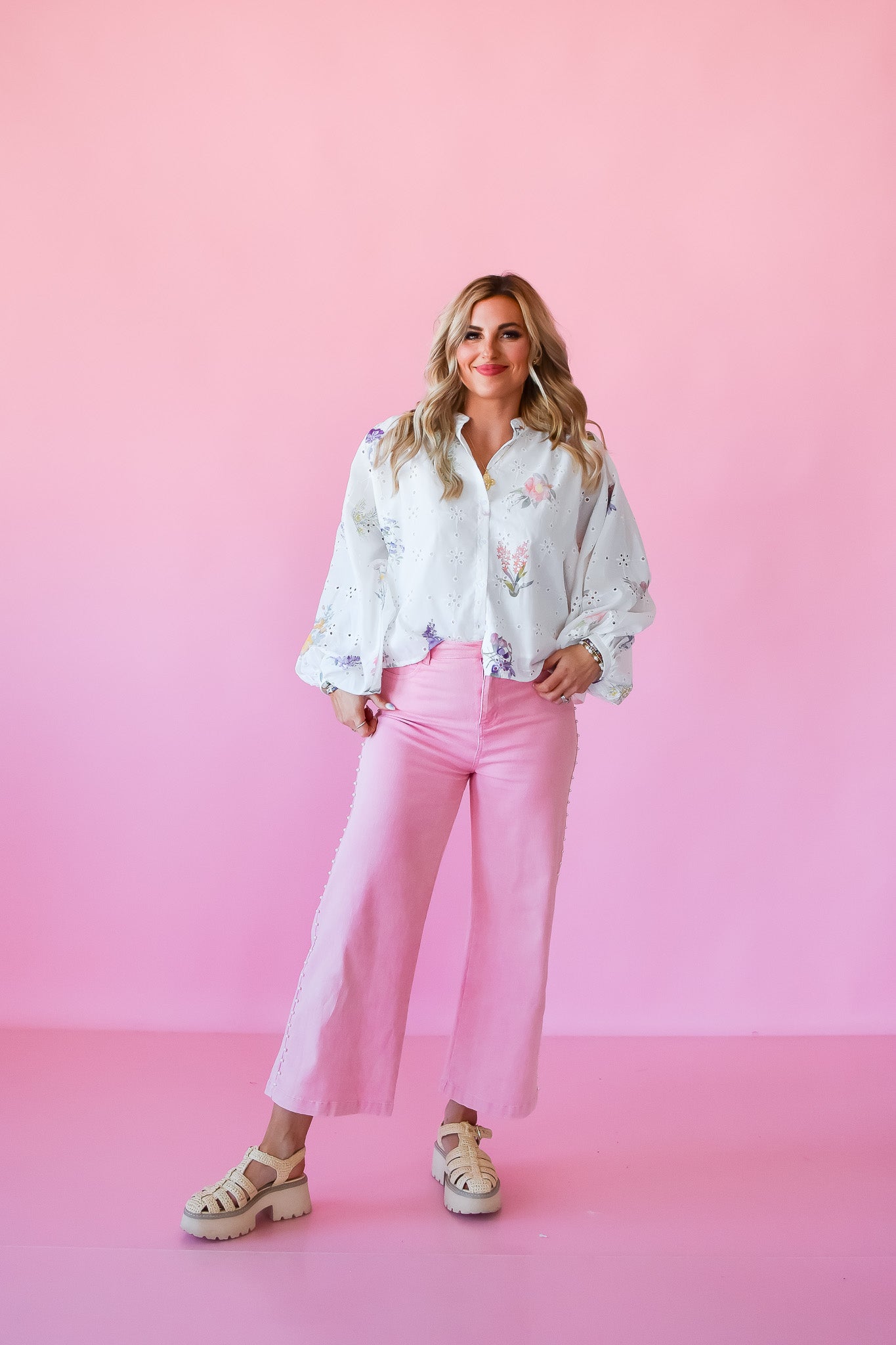 Jaclyn Pearl Pants in Pink