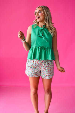 Carmen Scallop Front Tie Top
