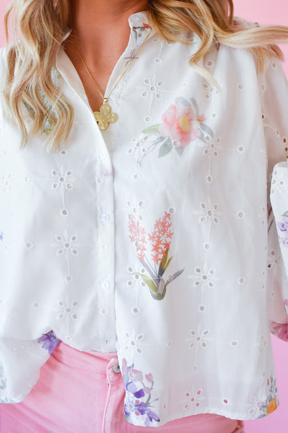 Aliyah Floral Eyelet Top