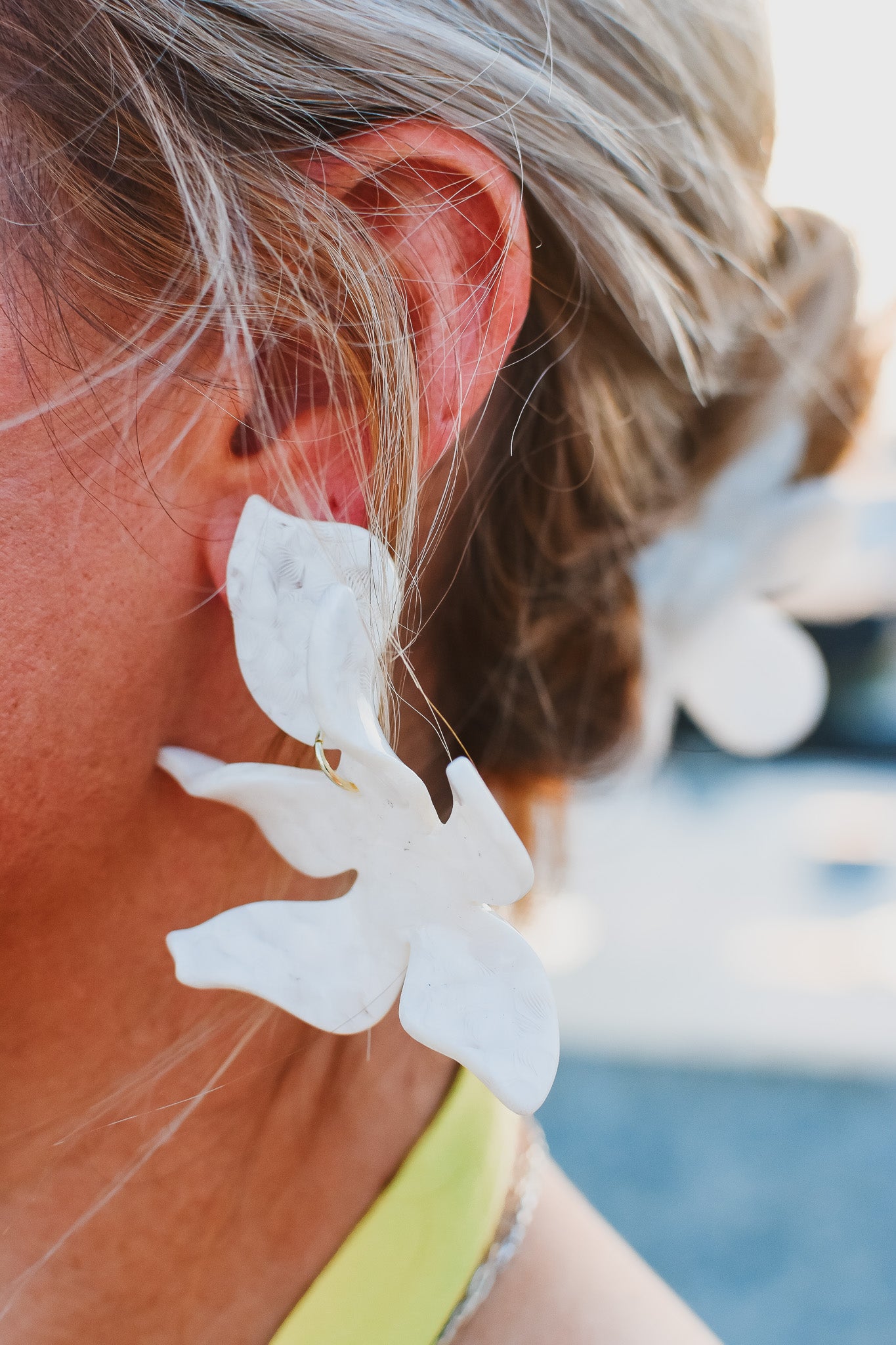 Flora Earrings in White Shell - RESTOCK