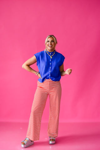 Sleeveless Piper Cardigan in Blue