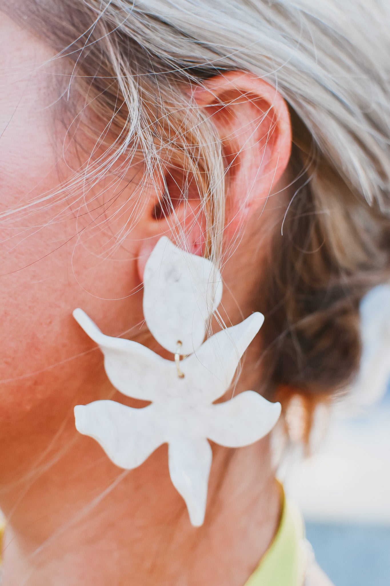 Flora Earrings in White Shell - RESTOCK