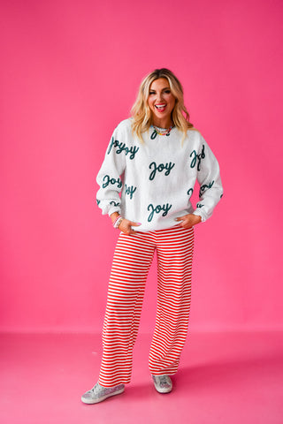 Joy Stitched Fleece Sweatshirt