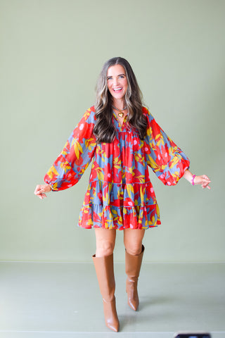 Olivia Boho Floral Mini Dress
