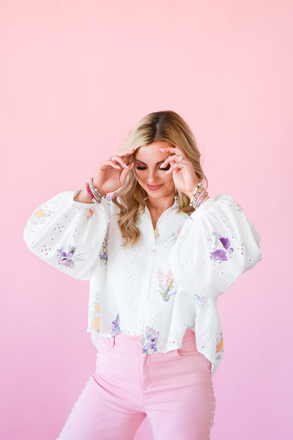 Aliyah Floral Eyelet Top