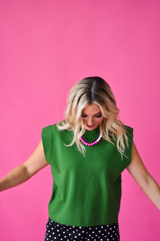 Bella Short Sleeve Sweater in Fern