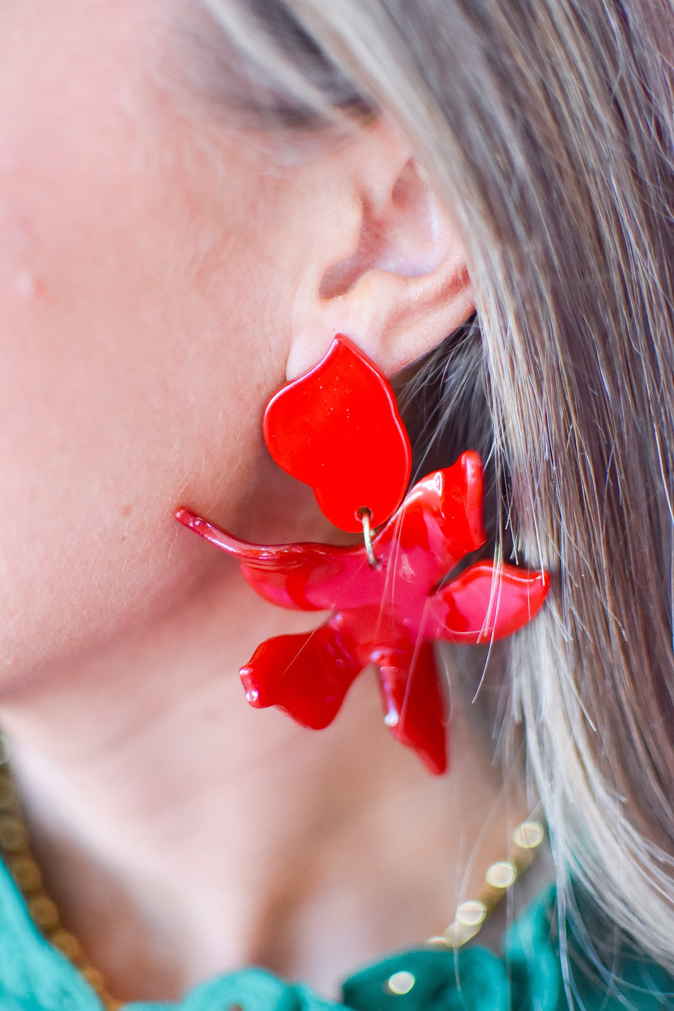 Flora Earrings - Crimson