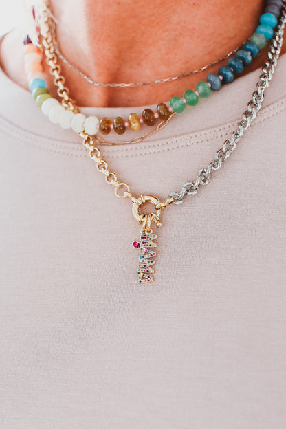 Mama Heart Rainbow Necklace