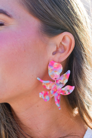 Flora Earrings - Pink Confetti