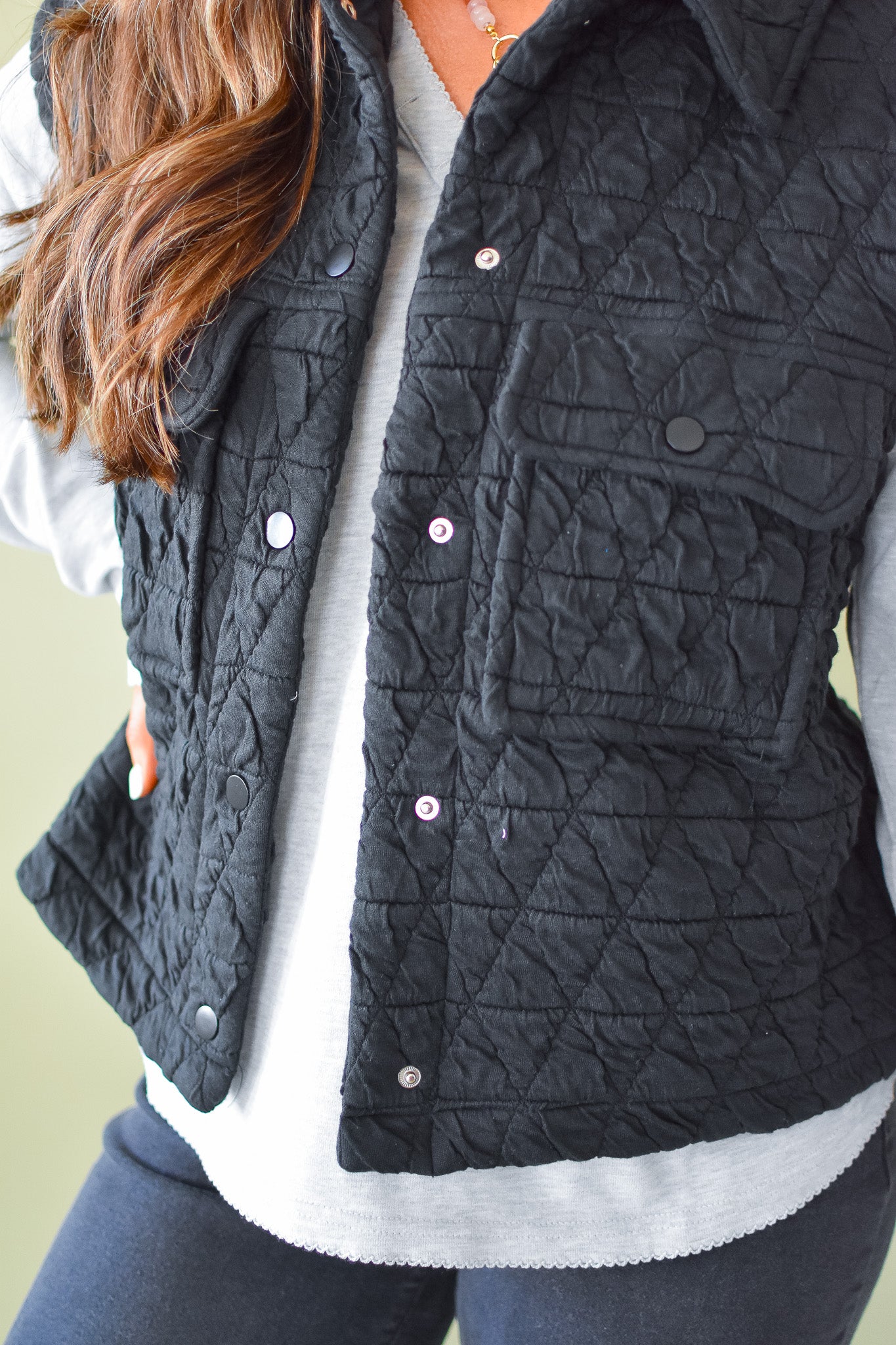 Maguire Quilted Vest in Black