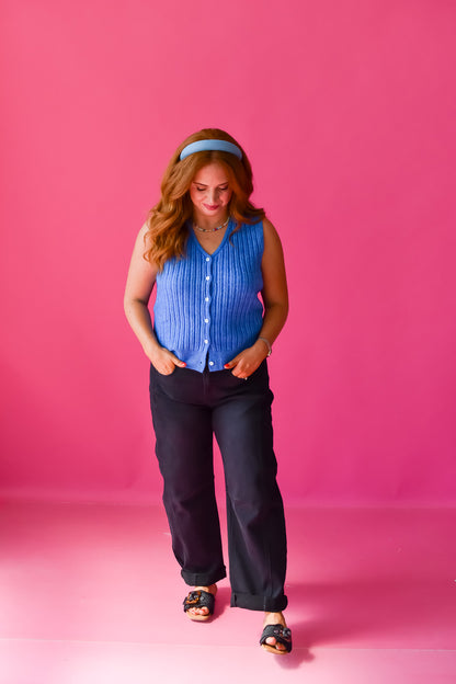 Hattie Sweater Vest in Blue