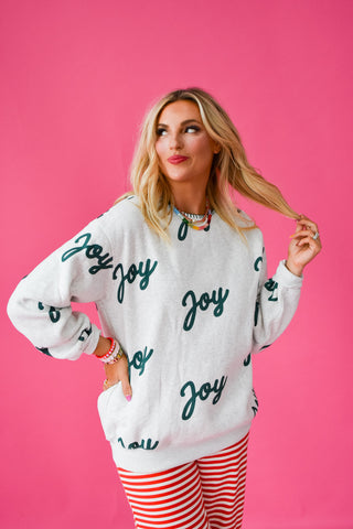 Joy Stitched Fleece Sweatshirt