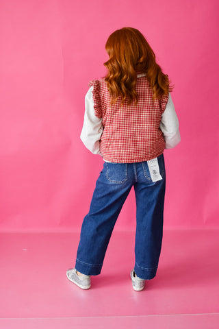 Quincy Gingham Sherpa Vest