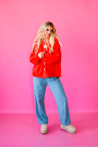 Juniper Cardigan in Red