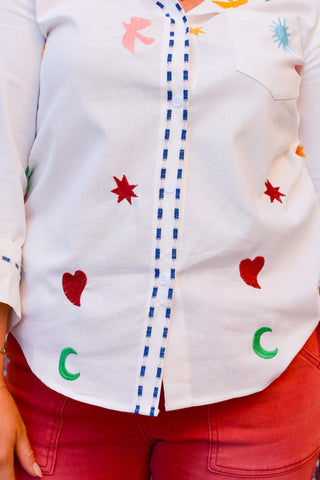 Pricilla Embroidered Button Down