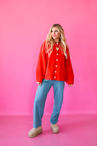 Juniper Cardigan in Red