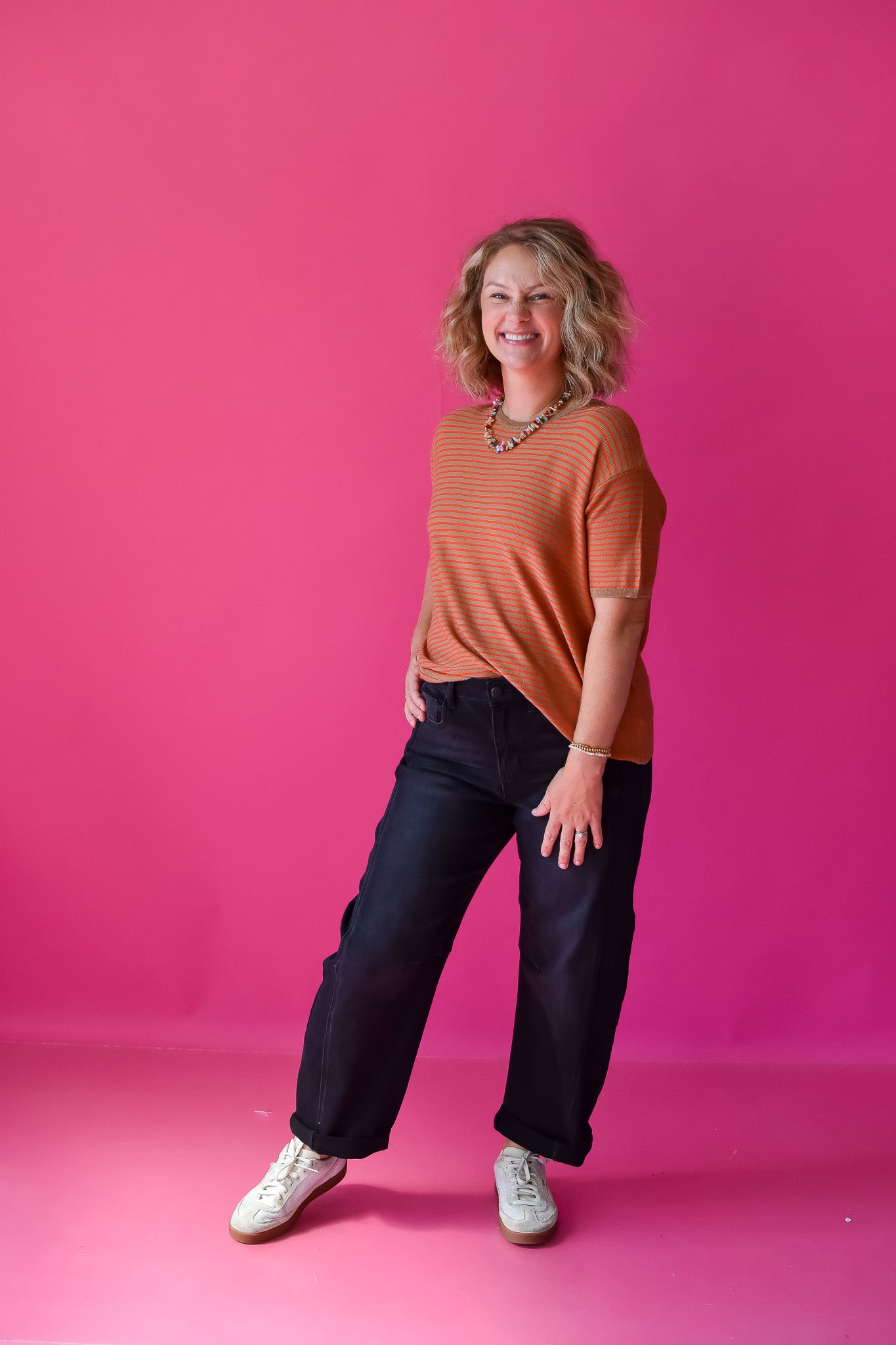 Benny Barrel Cuffed Jeans in Black