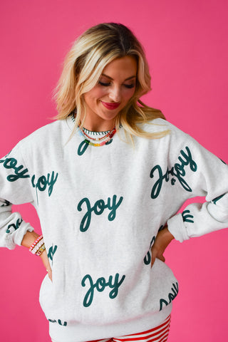 Joy Stitched Fleece Sweatshirt