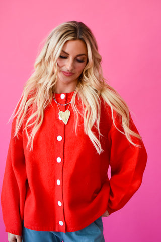 Juniper Cardigan in Red