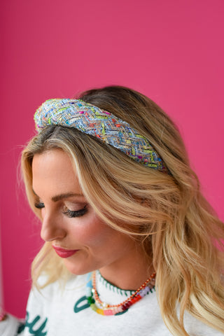 Tweed Headband - Peyton Blue