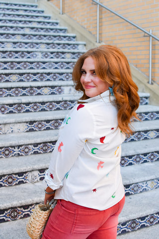 Pricilla Embroidered Button Down