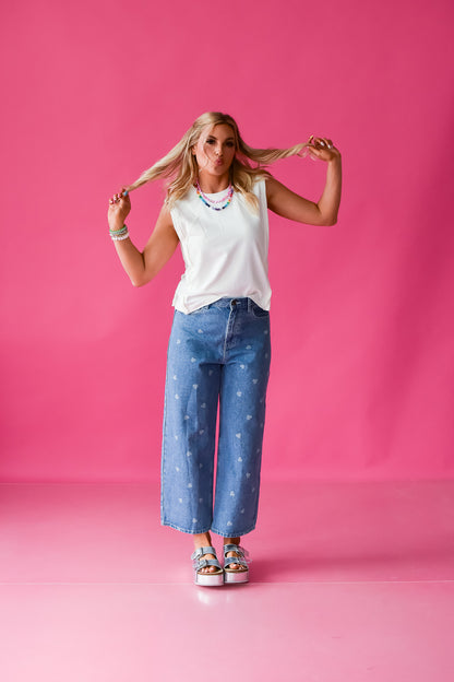Ashlee Sleeveless Tee in White