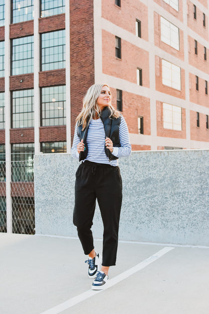 Roe Faux Leather Vest in Black
