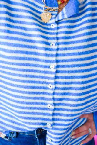 Piper Cardigan in Blue/White Stripe