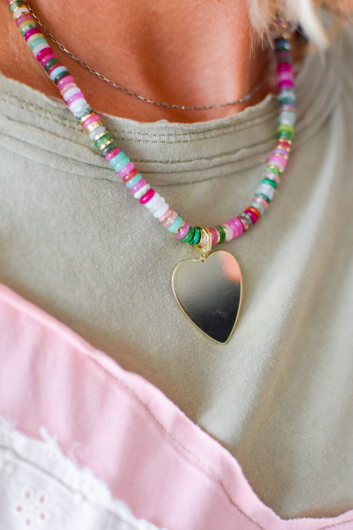 Rainbow Necklace Luxe - Gold Gemstone RESTOCK