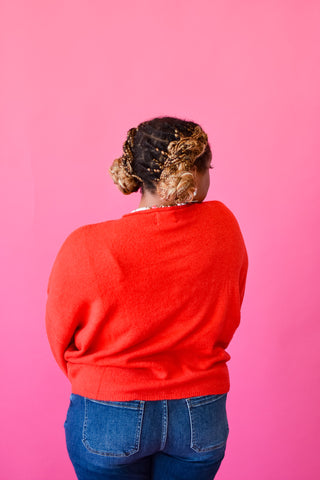 Piper Cardigan - Tomato Red