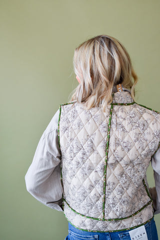 Clara Floral Front Tie Vest