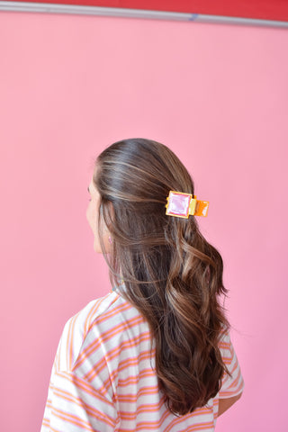 Gemstone Claw Clip - Orange Pink RESTOCK