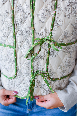 Clara Floral Front Tie Vest