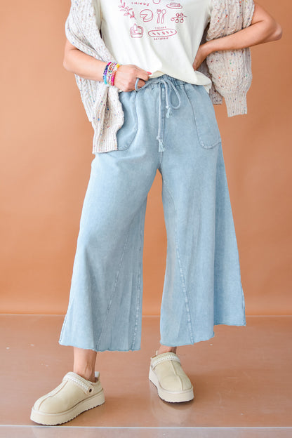 Frances Wide Leg Pants in Muted Teal